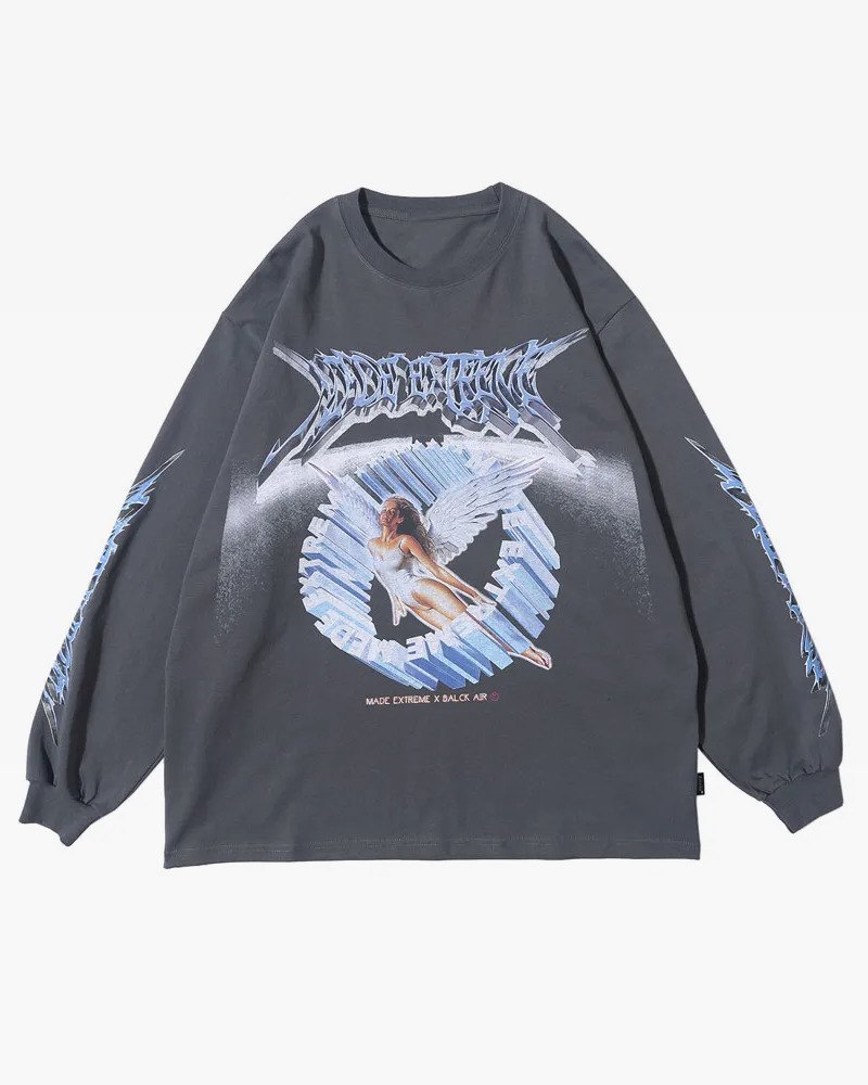 Y2K Grunge Angel Sweatshirt - 90S Retro Summer Outfit, Pastel Goth, Y2K Club & Party Fashion