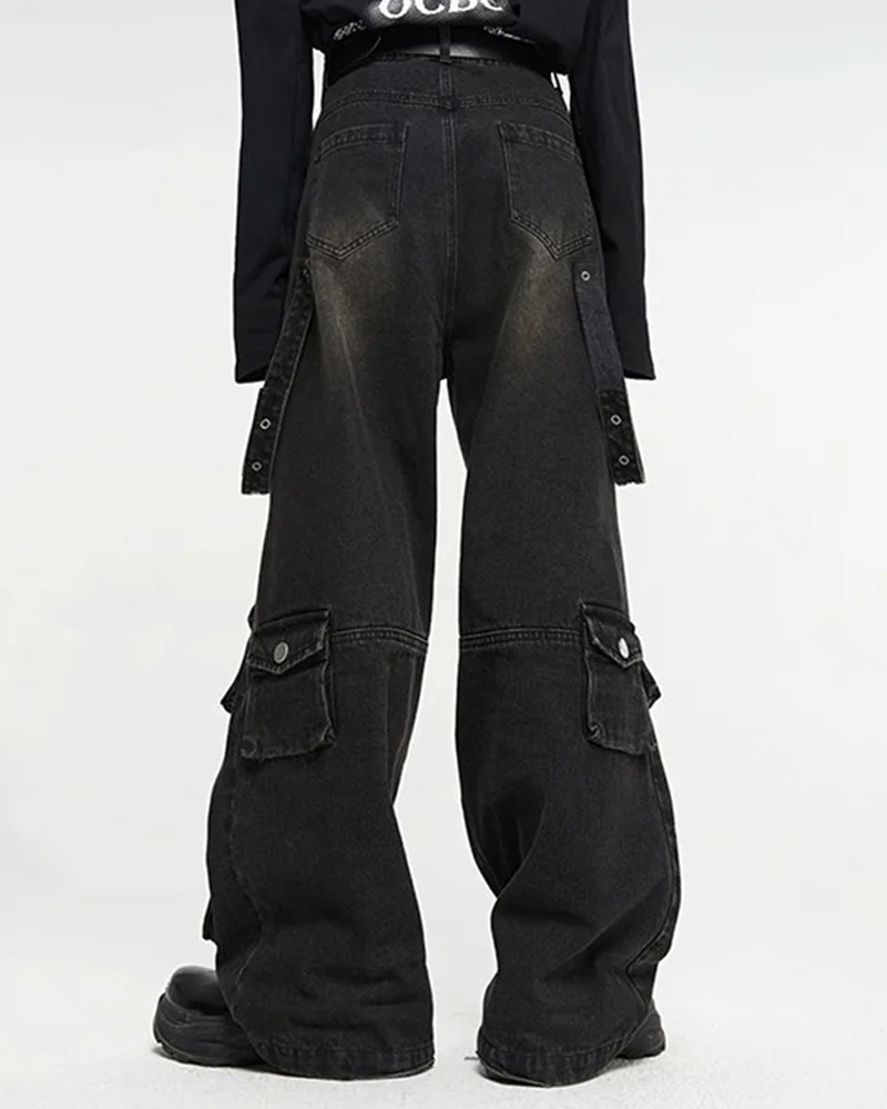 Y2K Grunge Baggy Black Cargo Jeans - Retro 90S Fashion, Summer Y2K Outfits, Gothic Y2K Style Y2K Grunge Baggy Black Cargo Jeans - Retro 90S Fashion, Summer Y2K Outfits, Gothic Y2K Style