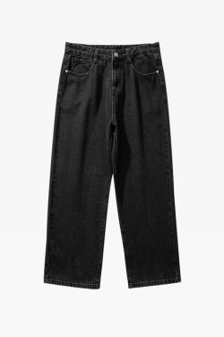 Y2K Grunge Baggy Black Jeans - Retro 90S Fashion, Summer Y2K Outfits, Gothic Y2K Style