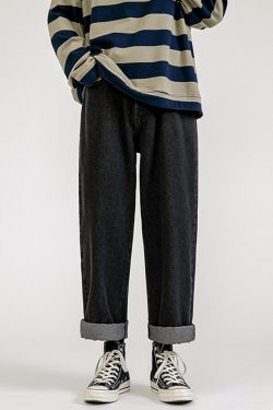 Y2K Grunge Baggy Black Jeans - Retro 90S Fashion, Summer Y2K Outfits, Gothic Y2K Style