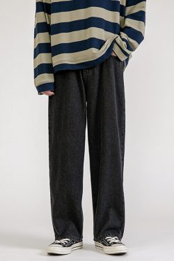 Y2K Grunge Baggy Black Jeans - Retro 90S Fashion, Summer Y2K Outfits, Gothic Y2K Style