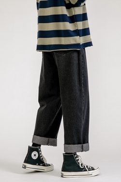 Y2K Grunge Baggy Black Jeans - Retro 90S Fashion, Summer Y2K Outfits, Gothic Y2K Style