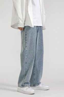 Y2K Grunge Baggy Blue Jeans - Retro 90S Fashion, Summer Outfits, And Hip Hop Style