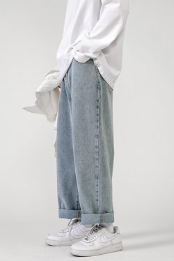 Y2K Grunge Baggy Blue Jeans - Retro 90S Fashion, Summer Outfits, And Hip Hop Style