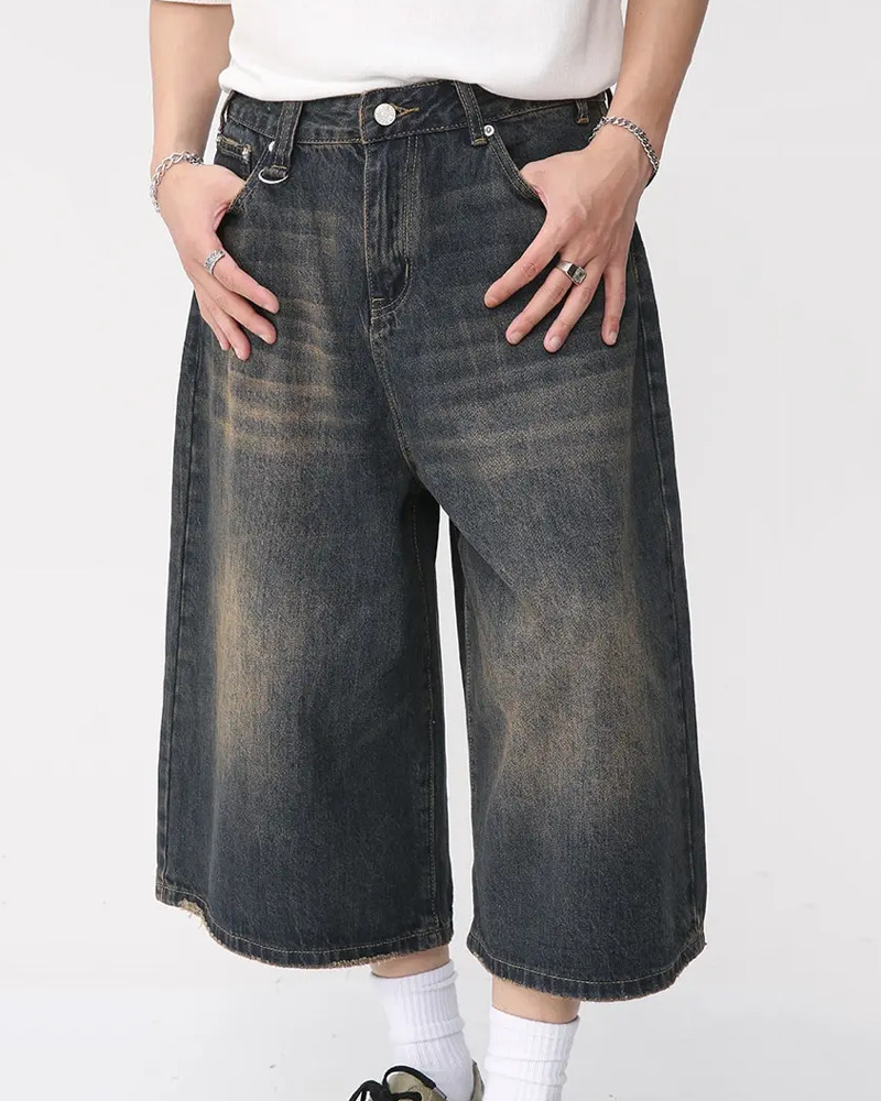 Y2K Grunge Baggy Jean Shorts - Retro 90S Summer Outfit, Y2K Fashion, Pastel Goth Style Y2K Grunge Baggy Jean Shorts - Retro 90S Summer Outfit, Y2K Fashion, Pastel Goth Style