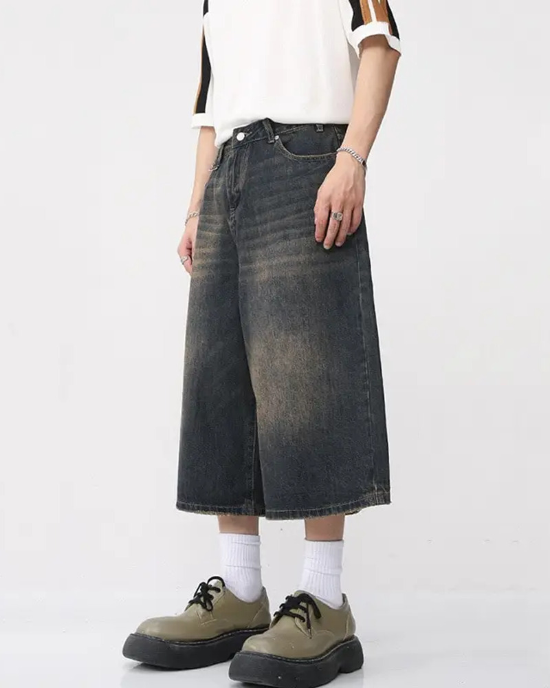 Y2K Grunge Baggy Jean Shorts - Retro 90S Summer Outfit, Y2K Fashion, Pastel Goth Style Y2K Grunge Baggy Jean Shorts - Retro 90S Summer Outfit, Y2K Fashion, Pastel Goth Style