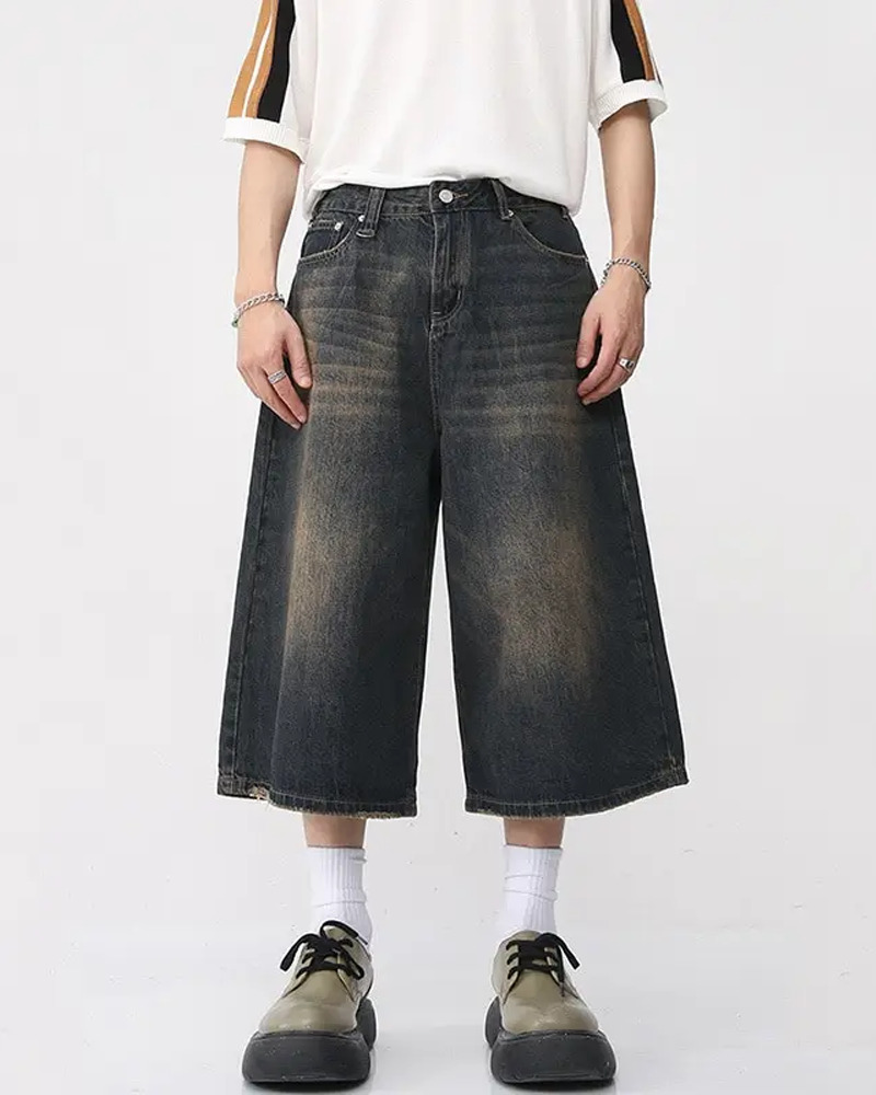 Y2K Grunge Baggy Jean Shorts - Retro 90S Summer Outfit, Y2K Fashion, Pastel Goth Style Y2K Grunge Baggy Jean Shorts - Retro 90S Summer Outfit, Y2K Fashion, Pastel Goth Style