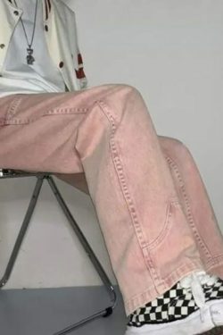 Y2K Grunge Baggy Jeans - Retro 90S Fashion, Summer Y2K Outfits, Vintage Y2K Style