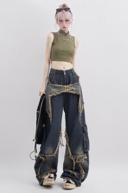 Y2K Grunge Baggy Star Jeans - Retro 90S Fashion, Summer Outfits, And Hip Hop Style