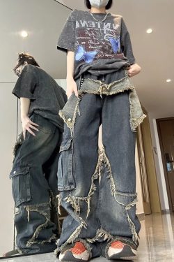 Y2K Grunge Baggy Star Jeans - Retro 90S Fashion, Summer Outfits, And Hip Hop Style