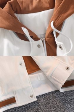 Y2K Grunge Baseball Jacket With Hood - Retro 90S Fashion, Summer Y2K Outfits, Pastel Goth Style