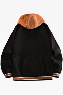 Y2K Grunge Baseball Jacket With Hood - Retro 90S Fashion, Summer Y2K Outfits, Pastel Goth Style