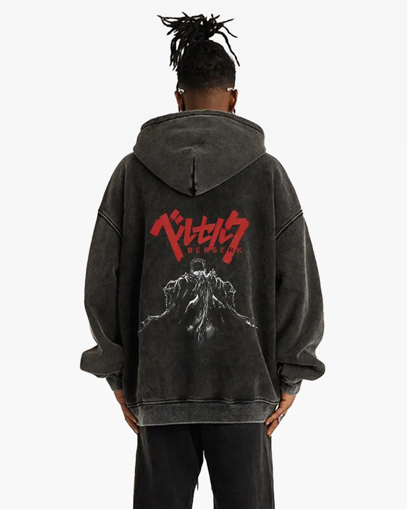 Y2K Grunge Berserk Hoodie - Retro 90S Fashion, Summer Y2K Outfits, Gothic Y2K Style