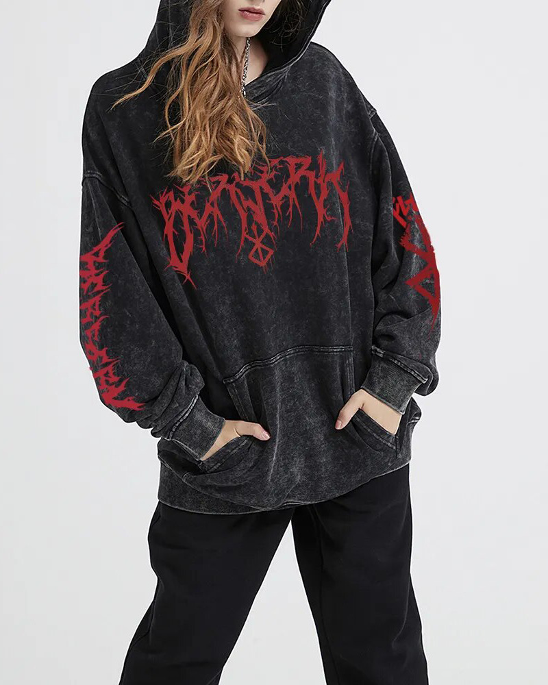 Y2K Grunge Berserk Hoodie - Retro 90S Fashion, Summer Y2K Outfits, Gothic Y2K Style