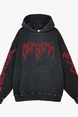 Y2K Grunge Berserk Hoodie - Retro 90S Fashion, Summer Y2K Outfits, Gothic Y2K Style