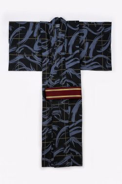 Y2K Grunge Black And Blue Kimono - Retro 90S Fashion, Summer Y2K Outfits, Gothic Y2K Style