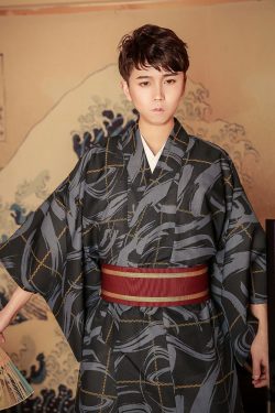 Y2K Grunge Black And Blue Kimono - Retro 90S Fashion, Summer Y2K Outfits, Gothic Y2K Style