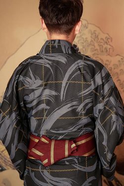 Y2K Grunge Black And Blue Kimono - Retro 90S Fashion, Summer Y2K Outfits, Gothic Y2K Style