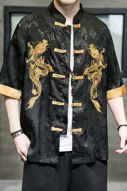 Y2K Grunge Black And Gold Kimono Cardigan - Retro 90S Summer Outfit, Gothic Y2K Fashion