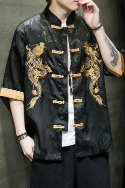 Y2K Grunge Black And Gold Kimono Cardigan - Retro 90S Summer Outfit, Gothic Y2K Fashion