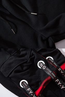 Y2K Grunge Black And Red Cargo Pants - 90S Retro Style, Y2K Summer Outfits, Gothic Y2K