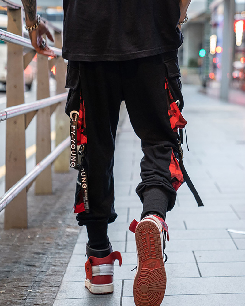Y2K Grunge Black And Red Cargo Pants - 90S Retro Style, Y2K Summer Outfits, Gothic Y2K Y2K Grunge Black And Red Cargo Pants - 90S Retro Style, Y2K Summer Outfits, Gothic Y2K