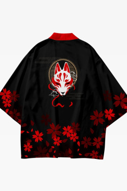 Y2K Grunge Black And Red Haori - Retro 90S Fashion, Summer Outfits, And Gothic Y2K Style