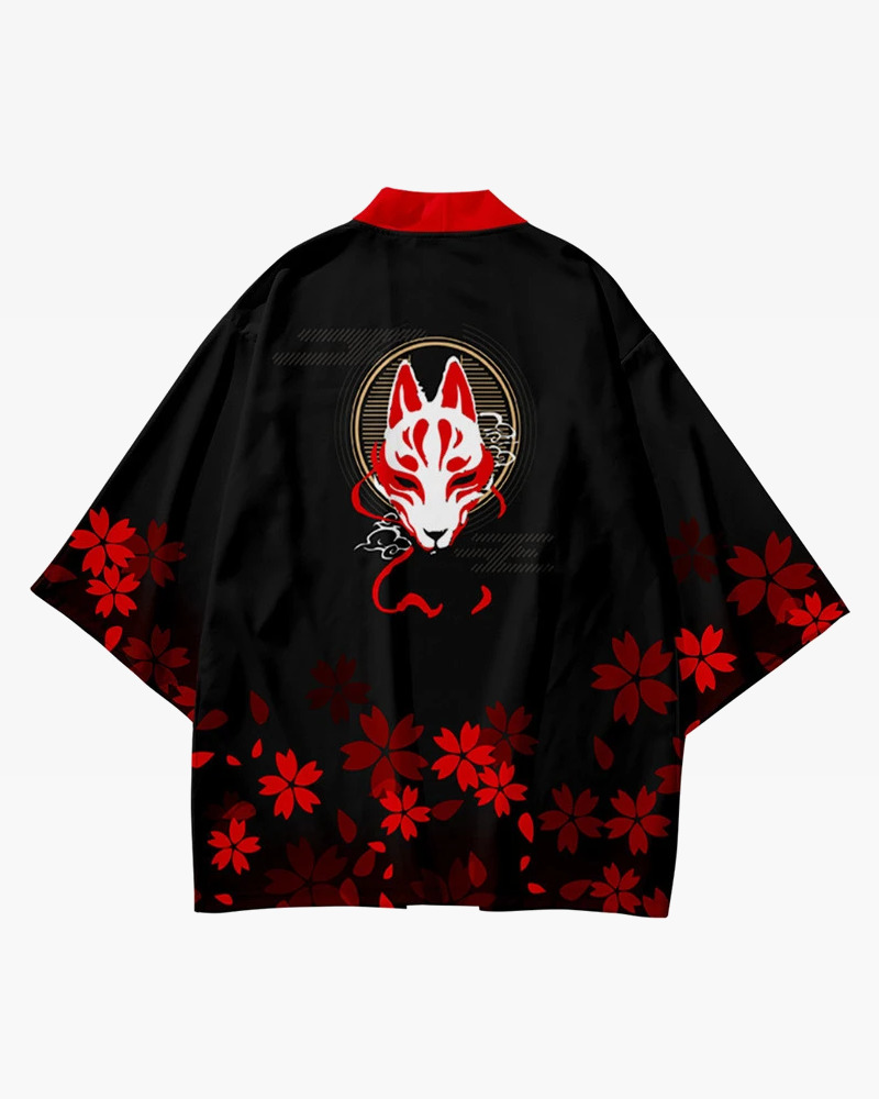 Y2K Grunge Black And Red Haori - Retro 90S Fashion, Summer Outfits, And Gothic Y2K Style