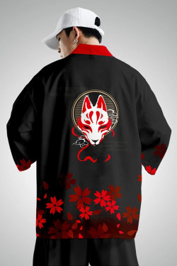 Y2K Grunge Black And Red Haori - Retro 90S Fashion, Summer Outfits, And Gothic Y2K Style