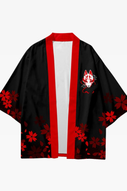 Y2K Grunge Black And Red Haori - Retro 90S Fashion, Summer Outfits, And Gothic Y2K Style