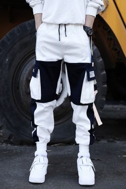 Y2K Grunge Black And White Cargo Pants - 90S Retro Style, Y2K Fashion, Summer Outfits