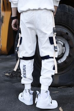 Y2K Grunge Black And White Cargo Pants - 90S Retro Style, Y2K Fashion, Summer Outfits