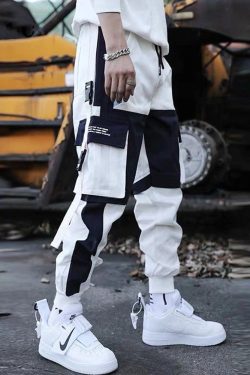 Y2K Grunge Black And White Cargo Pants - 90S Retro Style, Y2K Fashion, Summer Outfits