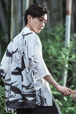 Y2K Grunge Black And White Kimono Jacket - Retro 90S Fashion, Summer Y2K Outfits, Gothic Style