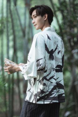 Y2K Grunge Black And White Kimono Jacket - Retro 90S Fashion, Summer Y2K Outfits, Gothic Style