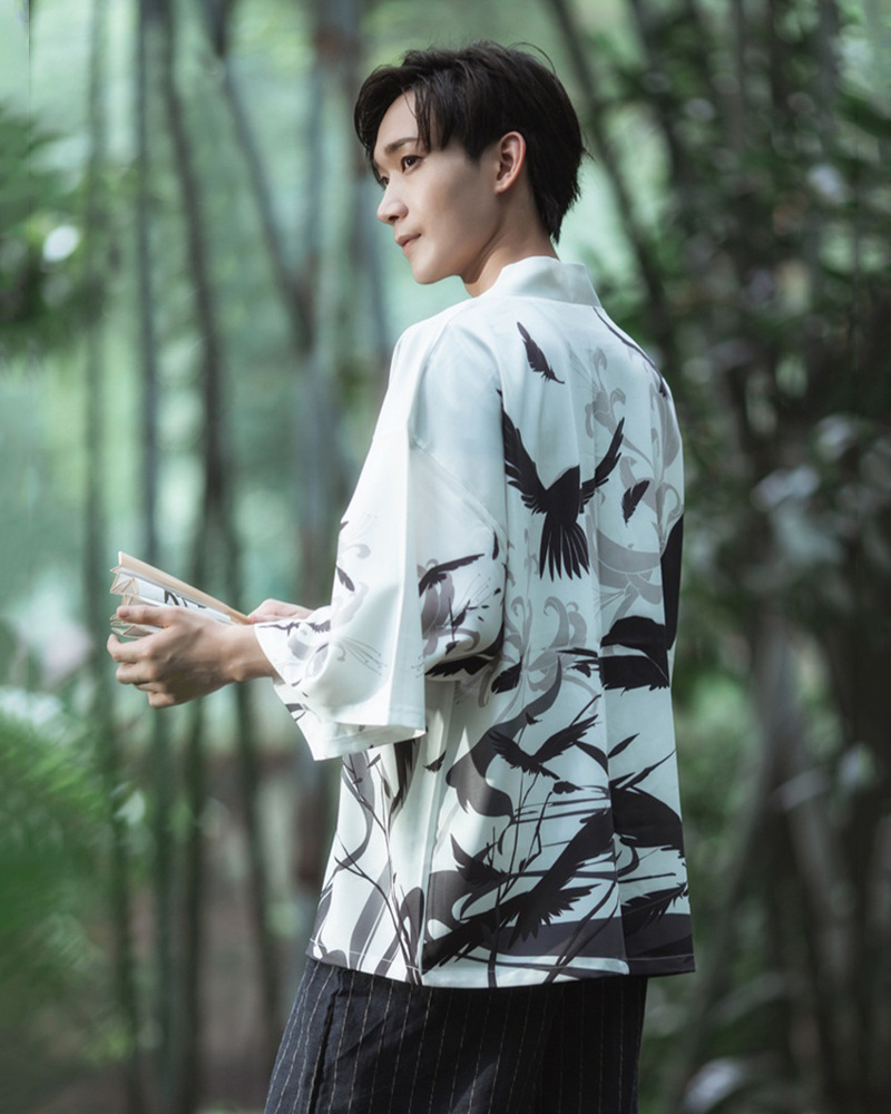 Y2K Grunge Black And White Kimono Jacket - Retro 90S Fashion, Summer Y2K Outfits, Gothic Style Y2K Grunge Black And White Kimono Jacket - Retro 90S Fashion, Summer Y2K Outfits, Gothic Style