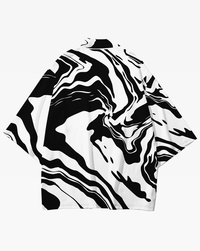 Y2K Grunge Black And White Kimono Top - Retro 90S Fashion, Summer Y2K Outfits Y2K Grunge Black And White Kimono Top - Retro 90S Fashion, Summer Y2K Outfits