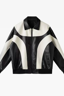 Y2K Grunge Black And White Leather Jacket - Retro 90S Fashion, Summer Y2K Outfits