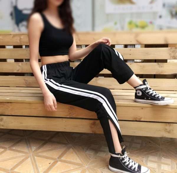 Y2K Grunge Black Ankle Cut Elastic Pants - Retro 90S Aesthetic Summer Outfit Y2K Grunge Black Ankle Cut Elastic Pants - Retro 90S Aesthetic Summer Outfit