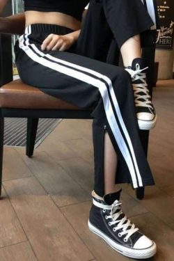 Y2K Grunge Black Ankle Cut Elastic Pants - Retro 90S Aesthetic Summer Outfit