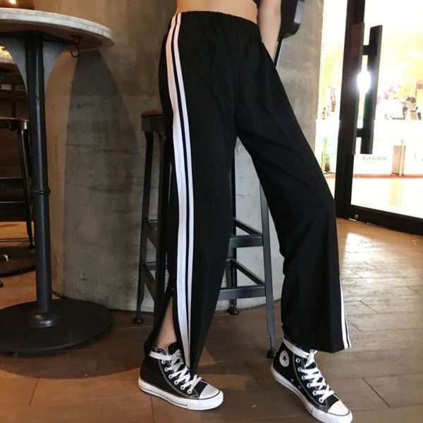 Y2K Grunge Black Ankle Cut Elastic Pants - Retro 90S Aesthetic Summer Outfit Y2K Grunge Black Ankle Cut Elastic Pants - Retro 90S Aesthetic Summer Outfit