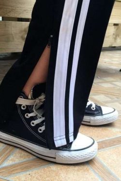 Y2K Grunge Black Ankle Cut Elastic Pants - Retro 90S Aesthetic Summer Outfit