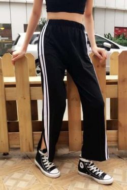 Y2K Grunge Black Ankle Cut Elastic Pants - Retro 90S Aesthetic Summer Outfit