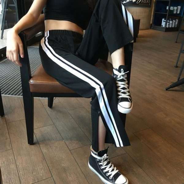Y2K Grunge Black Ankle Cut Elastic Pants - Retro 90S Aesthetic Summer Outfit Y2K Grunge Black Ankle Cut Elastic Pants - Retro 90S Aesthetic Summer Outfit