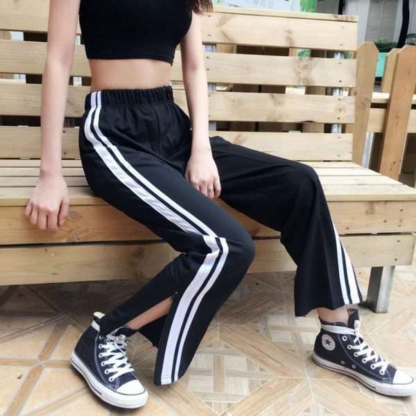Y2K Grunge Black Ankle Cut Elastic Pants - Retro 90S Aesthetic Summer Outfit Y2K Grunge Black Ankle Cut Elastic Pants - Retro 90S Aesthetic Summer Outfit