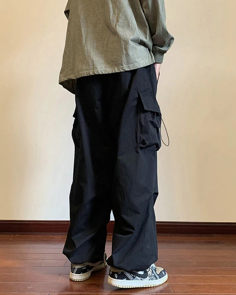 Y2K Grunge Black Baggy Cargo Pants - 90S Retro Style, Summer Y2K Outfits, Gothic Y2K Fashion