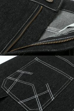 Y2K Grunge Black Baggy Shorts - 90S Retro Summer Outfit, Y2K Club & Party Fashion