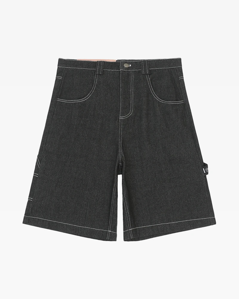 Y2K Grunge Black Baggy Shorts - 90S Retro Summer Outfit, Y2K Club & Party Fashion