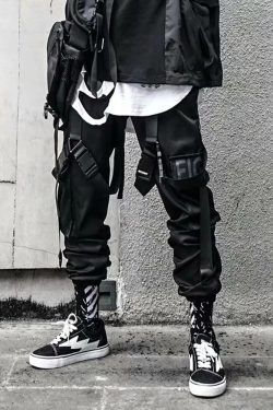 Y2K Grunge Black Cargo Pants - Retro 90S Streetwear, Summer Y2K Outfits, Gothic Y2K Fashion