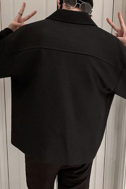 Y2K Grunge Black Casual Jacket - 90S Retro Style, Summer Outfits, Party & Club Fashion